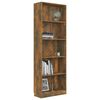 vidaXL Libreria a 5 Ripiani Rovere Fumo 60x24x175 cm Legno Multistrato