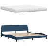 vidaXL Letto con Materasso Hanko Blu 200x200 cm in Tessuto