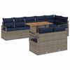 vidaXL Set Divano da Giardino 9 pz 8-Numero di posti Grigio e Blu Navy