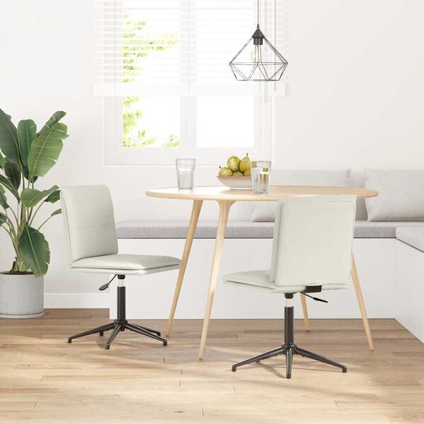 vidaXL Sedie da Pranzo 2 pz Crema in Velluto