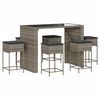 vidaXL Set Bar da Giardino 7 pz con Cuscini in Polyrattan Grigio