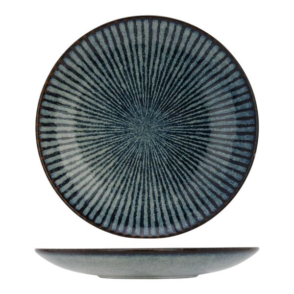 Cosy & Trendy Piattino Dessert Motivo Righe Atlantis 6pz &Oslash;21,5 cm Blu