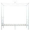 vidaXL Letto a Baldacchino Bianco in Metallo 90x200 cm