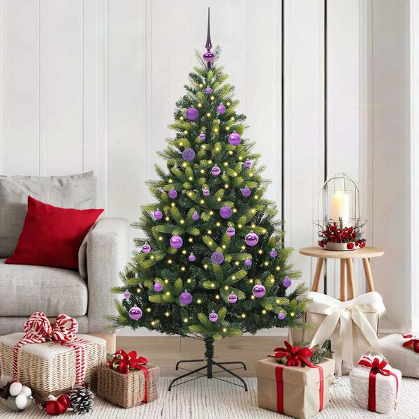 vidaXL Albero di Natale Artificiale Pieghevole 150 LED Verde 150 cm