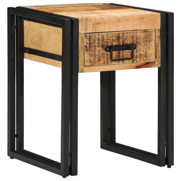 vidaXL Tavolino Marrone e Nero 40 x 40 x 50 cm Legno di mango massello