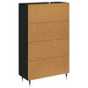 vidaXL Credenza Rovere Nero 69,5 x 31 x 115 cm Legno multistrato