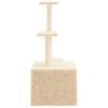 vidaXL Albero per Gatti con Tiragraffi in Sisal Crema 110 cm