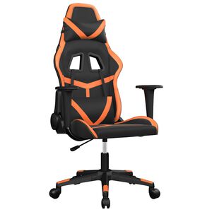 vidaXL Sedia da Gaming Massaggiante Nero e Arancione in Similpelle