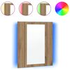 vidaXL Mobile Bagno Specchio LED Rovere 40x12x45 cm Multistrato