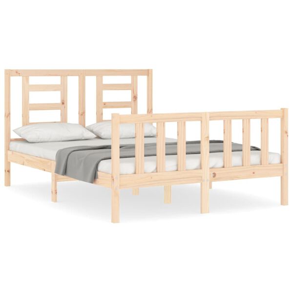 vidaXL Letto senza Materasso 140x190 cm in Legno Massello di Pino