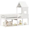 vidaXL Letto a Soppalco con Tetto Bianco 90x200 cm in Legno di Pino