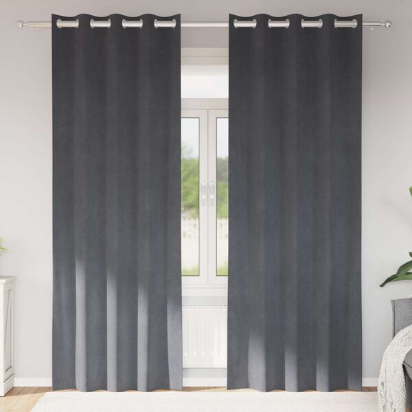 vidaXL Tende oscuranti 2 pcs Grigio chiaro 140 x 225 cm Velluto