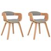 vidaXL Sedie da Pranzo 2 pz Tortora in Legno Piegato e Tessuto