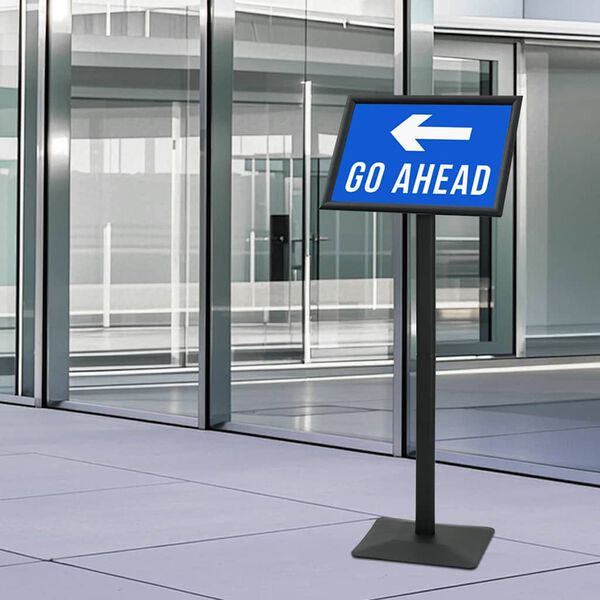 vidaXL Supporto Poster a Piedistallo Nero a3 Alluminio e PVC