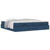 vidaXL Struttura letto con materasso con materasso 2 pcs Blu Tessuto