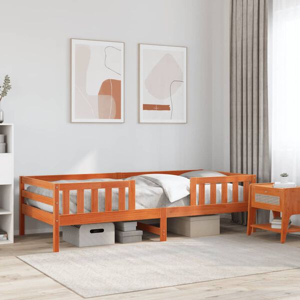 vidaXL Letto senza Materasso Marrone Cera 75x190 cm in Legno di Pino