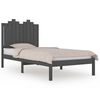vidaXL Giroletto in Legno Massello Grigio 75x190 cm Small Single