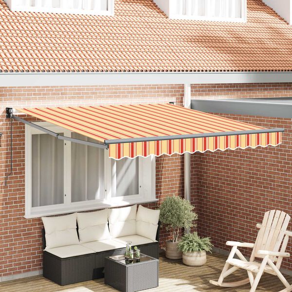 vidaXL Tenda Retrattile Rigato Giallo e Arancione 300 x 250 cm