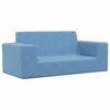 vidaXL Divano per Bambini a 2 Posti Blu in Morbido Peluche