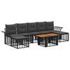 vidaXL Set Divano da Giardino 8 pz Nero e Grigio scuro polyrattan
