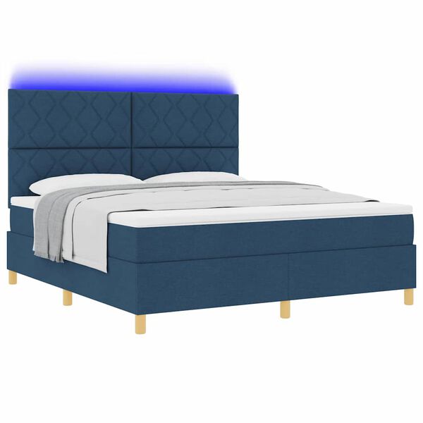 vidaXL Letto a molle con materasso Blu 180 x 200 cm Tessuto