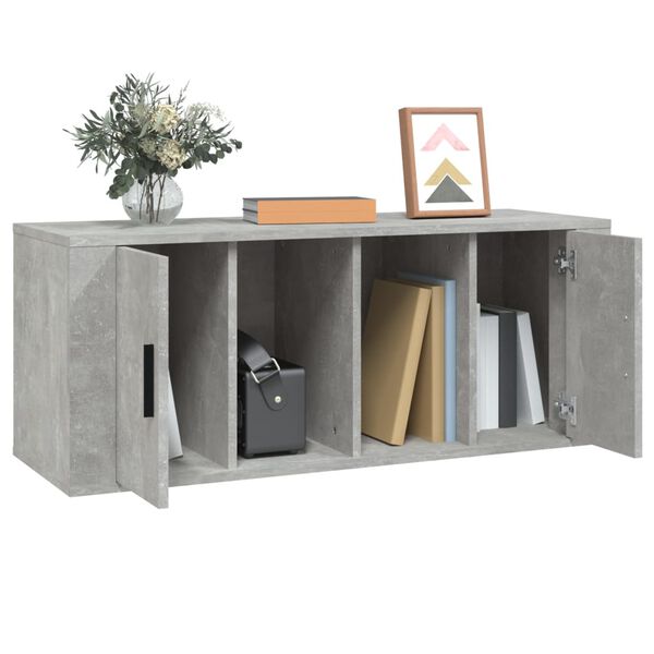 vidaXL Mobile per TV Grigio Cemento 100x35x40 cm Legno Multistrato