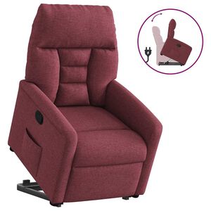 vidaXL Poltrona Alzapersona Reclinabile Rosso Vino in Tessuto