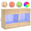 vidaXL Mobile TV a Parete con Luci LED Rovere Sonoma 98,5x30x60,5 cm