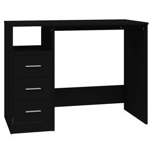 vidaXL Scrivania con Cassetti Nera 102x50x76 cm in Legno Multistrato