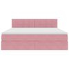 vidaXL Letto con Contenitore con materasso Rosa 160 x 200 cm Velluto
