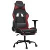 vidaXL Sedia Gaming Massaggio Poggiapiedi Nero e Rosso Vino Similpelle