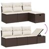 vidaXL Set Divani da Giardino 9pz con Cuscini Marrone in Polyrattan