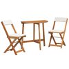 vidaXL Set bistrot 3 pz Olio Naturale Legno di Acacia Massello
