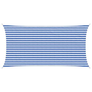 vidaXL Telo Ombra Blu e Bianco 2,5 x 5 m HDPE