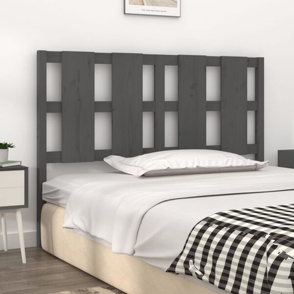 vidaXL Testiera per Letto Grigia 145,5x4x100 cm Legno Massello di Pino