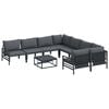vidaXL Set Divano da Giardino 9 pz Nero Acciaio