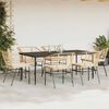 vidaXL Set Pranzo da Giardino 7pz con Cuscini Marrone Polyrattan Vetro