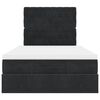 vidaXL Struttura Letto Pouf con Materassi Nero 120x190 cm Velluto