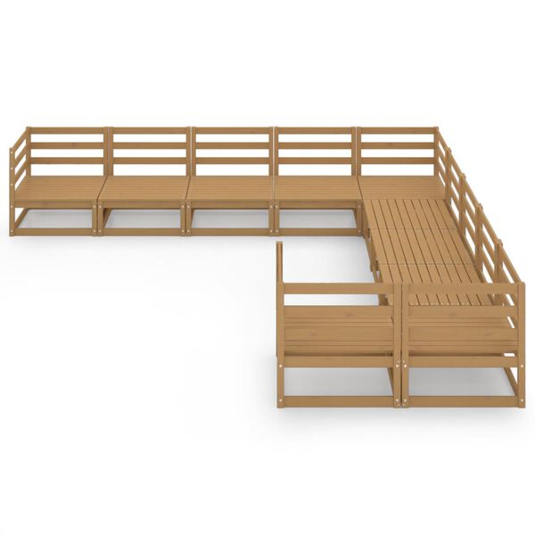 vidaXL Set Divani da Giardino 10 pz in Legno Massello di Pino