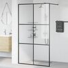 vidaXL Parete per Doccia Walk-in Vetro Trasparente ESG 115x195cm Nera