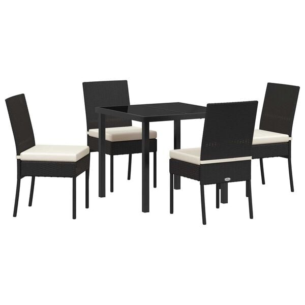 vidaXL Set da Pranzo per Giardino 5 pcs Nero