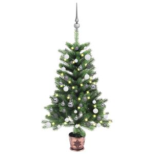 vidaXL Albero di Natale Preilluminato con Palline Verde 65 cm