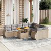 vidaXL Set Divano da Giardino 10 pz con Cuscini Beige in Polyrattan