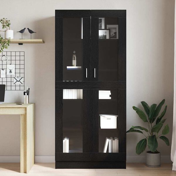 vidaXL Armadio per Libri Rovere nero 82,5 x 30,5 x 185 cm