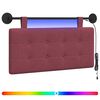 vidaXL Testiera sospesa Con luce LED Rosso Vino Tessuto