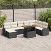 vidaXL Set Divano da Giardino con archiviazione 9 pcs Nero Poly Rattan