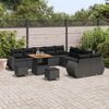 vidaXL Set Divano da Giardino con cuscino 13 pcs Nero