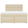 vidaXL Giroletto a Molle con Materasso Crema 180x200 cm in Tessuto