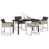 vidaXL Set da Pranzo per Giardino 5 pcs Grigio chiaro polyrattan