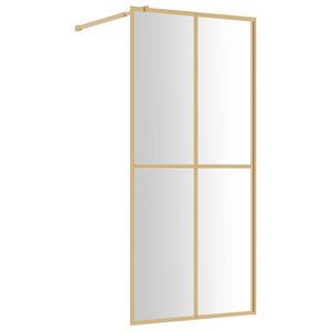 vidaXL Parete per Doccia Walk-in Vetro Trasparente ESG 80x195 cm Oro
